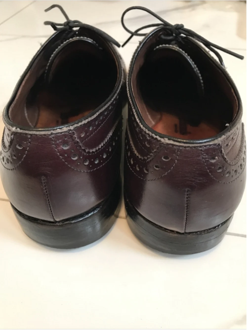 Allen Edmonds Burgundy Leather Lexington Cap Toe Lace Up Oxford Shoes 6.5